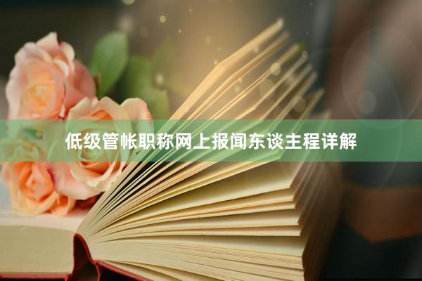 低级管帐职称网上报闻东谈主程详解