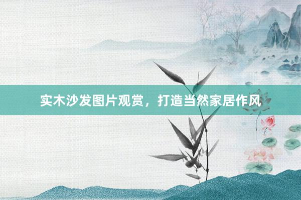 实木沙发图片观赏，打造当然家居作风
